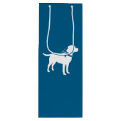 Labrador Theme - Dog Baby shower Blue Lab Wijn Cadeautas (Voorkant)