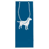 Labrador Theme - Dog Baby shower Blue Lab Wijn Cadeautas (Achterkant)