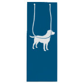 Labrador Theme - Dog Baby shower Blue Lab Wijn Cadeautas (Voorkant)