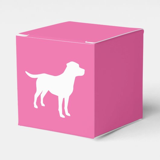 Labrador Theme Dog Baby shower Pink Lab Bedankdoosjes (Voorkant Zijde)