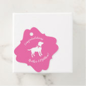 Labrador Theme Dog Baby shower Pink Lab Bedankjes Labels (In situ)