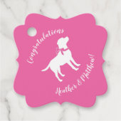 Labrador Theme Dog Baby shower Pink Lab Bedankjes Labels (Voorkant)