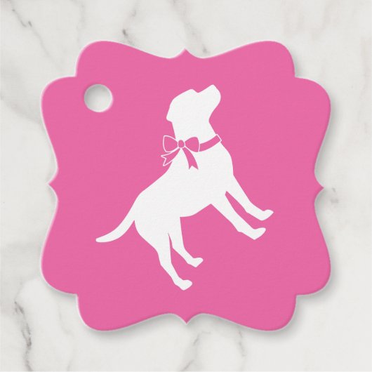 Labrador Theme Dog Baby shower Pink Lab Bedankjes Labels (Voorkant)