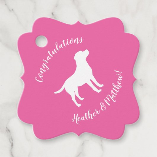 Labrador Theme Dog Baby shower Pink Lab Bedankjes Labels (Voorkant)