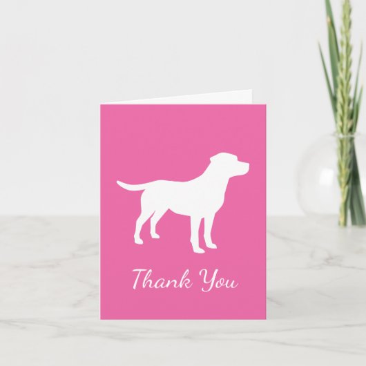 Labrador Theme Dog Baby shower Pink Lab Bedankkaart (Voorkant)