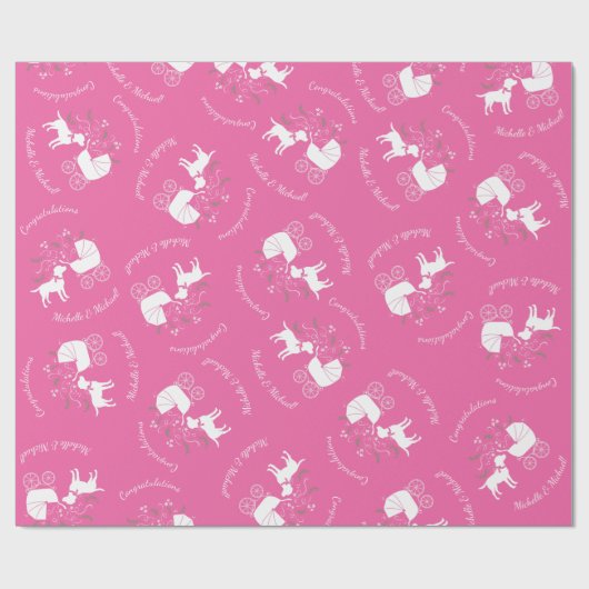 Labrador Theme Dog Baby shower Pink Lab Cadeaupapier (Vlak)