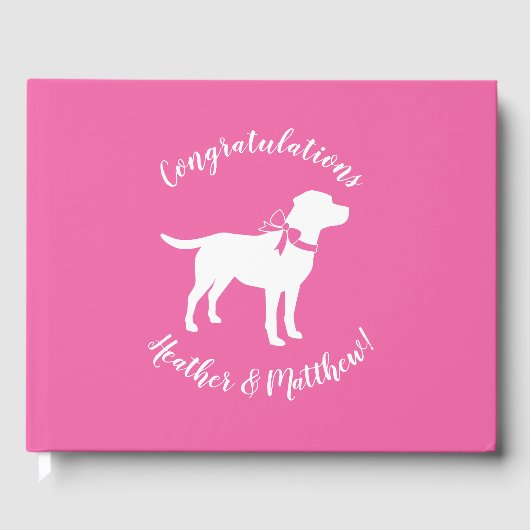 Labrador Theme Dog Baby shower Pink Lab Gastenboek (Voorkant)