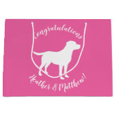 Labrador Theme Dog Baby shower Pink Lab Groot Cadeauzakje (Voorkant)