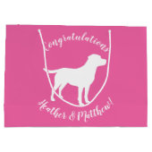 Labrador Theme Dog Baby shower Pink Lab Groot Cadeauzakje (Achterkant)