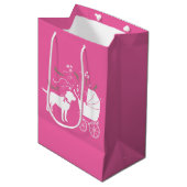 Labrador Theme Dog Baby shower Pink Lab Medium Cadeauzakje (Voorkant Gekanteld)