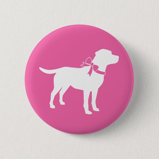 Labrador Theme Dog Baby shower Pink Lab Ronde Button 5,7 Cm (Voorkant)
