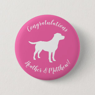 Labrador Theme Dog Baby shower Pink Lab Ronde Button 5,7 Cm