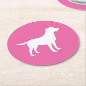 Labrador Theme Dog Baby shower Pink Lab Ronde Kartonnen Onderzetter (Gebogen)