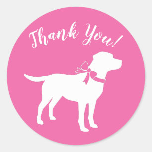 Labrador Theme Dog Baby shower Pink Lab Ronde Sticker