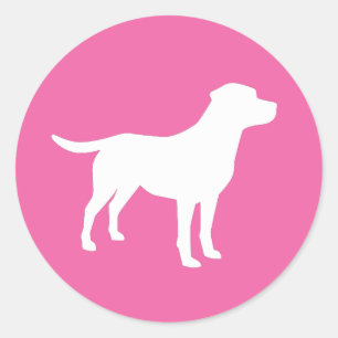 Labrador Theme Dog Baby shower Pink Lab Ronde Sticker