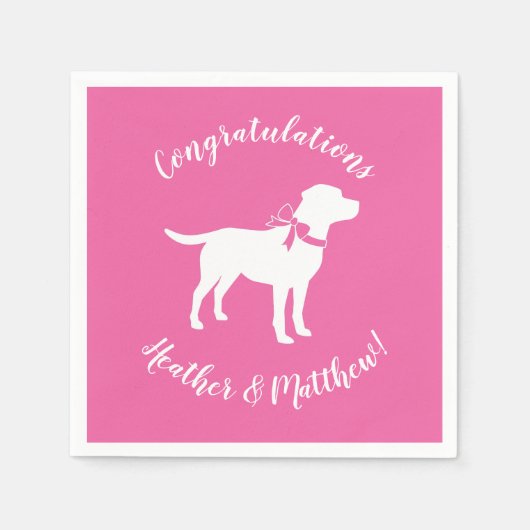 Labrador Theme Dog Baby shower Pink Lab Servet (Voorkant)