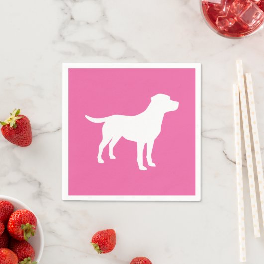 Labrador Theme Dog Baby shower Pink Lab Servet (Insitu)