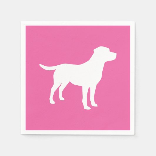 Labrador Theme Dog Baby shower Pink Lab Servet (Voorkant)