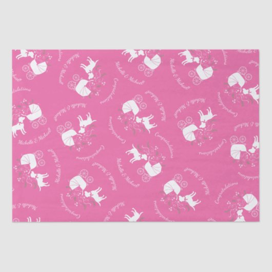Labrador Theme Dog Baby shower Pink Lab Tissuepapier (Voorkant)