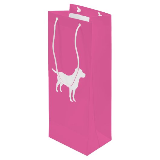 Labrador Theme Dog Baby shower Pink Lab Wijn Cadeautas (Achterkant Gekanteld)
