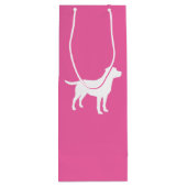 Labrador Theme Dog Baby shower Pink Lab Wijn Cadeautas (Achterkant)
