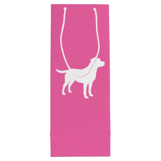 Labrador Theme Dog Baby shower Pink Lab Wijn Cadeautas (Achterkant)