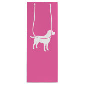 Labrador Theme Dog Baby shower Pink Lab Wijn Cadeautas (Voorkant)
