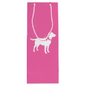 Labrador Theme Dog Baby shower Pink Lab Wijn Cadeautas (Achterkant)