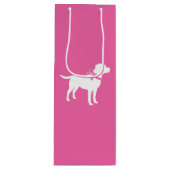 Labrador Theme Dog Baby shower Pink Lab Wijn Cadeautas (Voorkant)