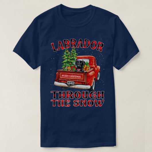 Labrador through the Snow-kersttruck Re T-shirt (Design voorkant)