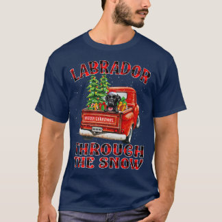 Labrador through the Snow-kersttruck Re T-shirt