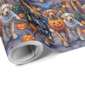 Labrador Trick-or-Treating in Halloween kostuums Cadeaupapier (Rol Hoek)
