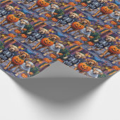 Labrador Trick-or-Treating in Halloween kostuums Cadeaupapier (Hoek)