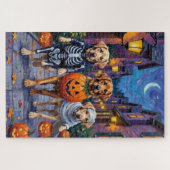 Labrador Trick-or-Treating in Halloween kostuums Legpuzzel (Horizontaal)