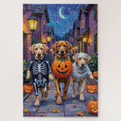 Labrador Trick-or-Treating in Halloween kostuums Legpuzzel (Verticaal)
