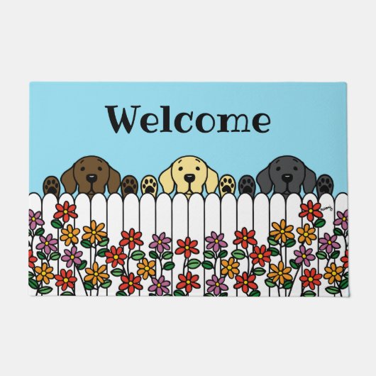 Labrador Trio die je kijkt welkom Deurmat (Voorkant)
