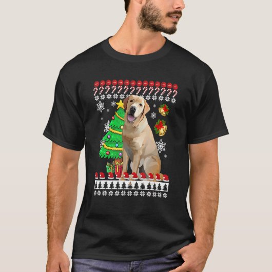 Labrador Ugly kerst Ugly KerstSweater Lad T-shirt (Voorkant)