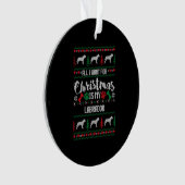 Labrador Ugly KerstSweater Labrador Holiday S Ornament (voorkant)