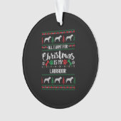 Labrador Ugly KerstSweater Labrador Holiday S Ornament (voorkant)