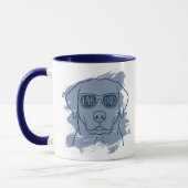 Labrador Vader Mok met Aangepaste Naam & Ijsblauwe (Links)