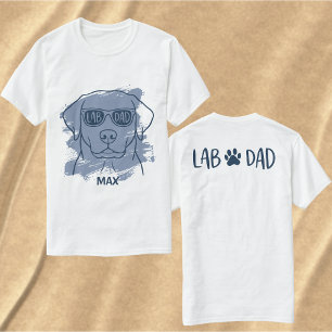 Labrador vader t-shirt met op maat gemaakte naam b