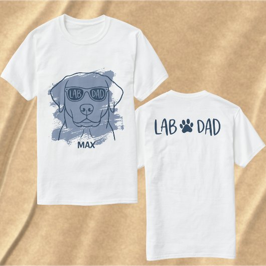 Labrador vader t-shirt met op maat gemaakte naam b
