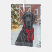 Labrador Vakantie  Glas Ornament (Voorkant links)
