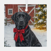 Labrador Vakantie  Glas Ornament (Achterkant)