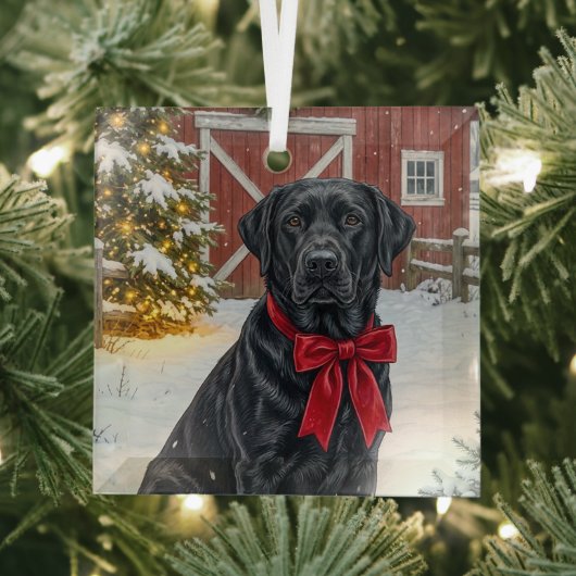 Labrador Vakantie  Glas Ornament (Insitu)