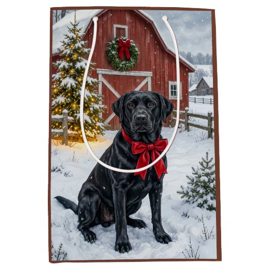 Labrador Vakantie  Medium Cadeauzakje (Voorkant)