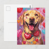 Labrador Valentijnsdag Briefkaart (Voorkant / Achterkant)