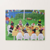 Labrador verjaardagsfeestje legpuzzel (Horizontaal)