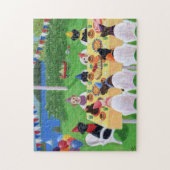 Labrador verjaardagsfeestje legpuzzel (Verticaal)