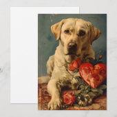 Labrador Vintage Valentijnsdag Feestdagenkaart (Voorkant / Achterkant)